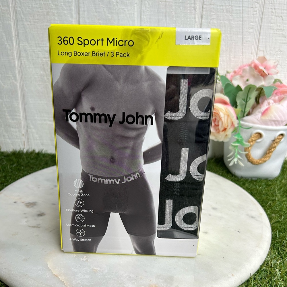 Tommy John 360 Sport Micro 8" Boxer Brief - 3 Pack black size large /NEW